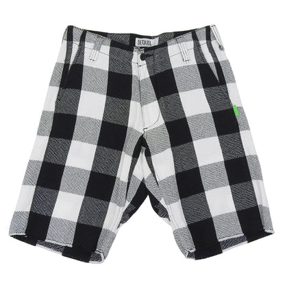 Excellent Condition Cotton Check Half Pants Bottoms Men's White x Black S Bottoms S Men's