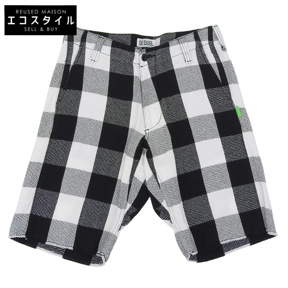 Excellent Condition Cotton Check Half Pants Bottoms Men's White x Black S Bottoms S Men's