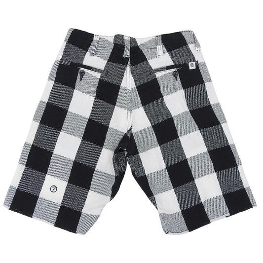 Excellent Condition Cotton Check Half Pants Bottoms Men's White x Black S Bottoms S Men's