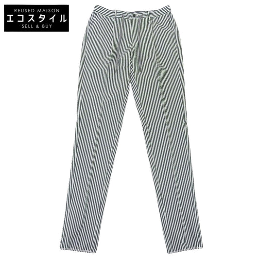 Like New Cotton Blend Stripe Pants Bottoms Men's White x Gray M FP3184 Bottoms M Men's