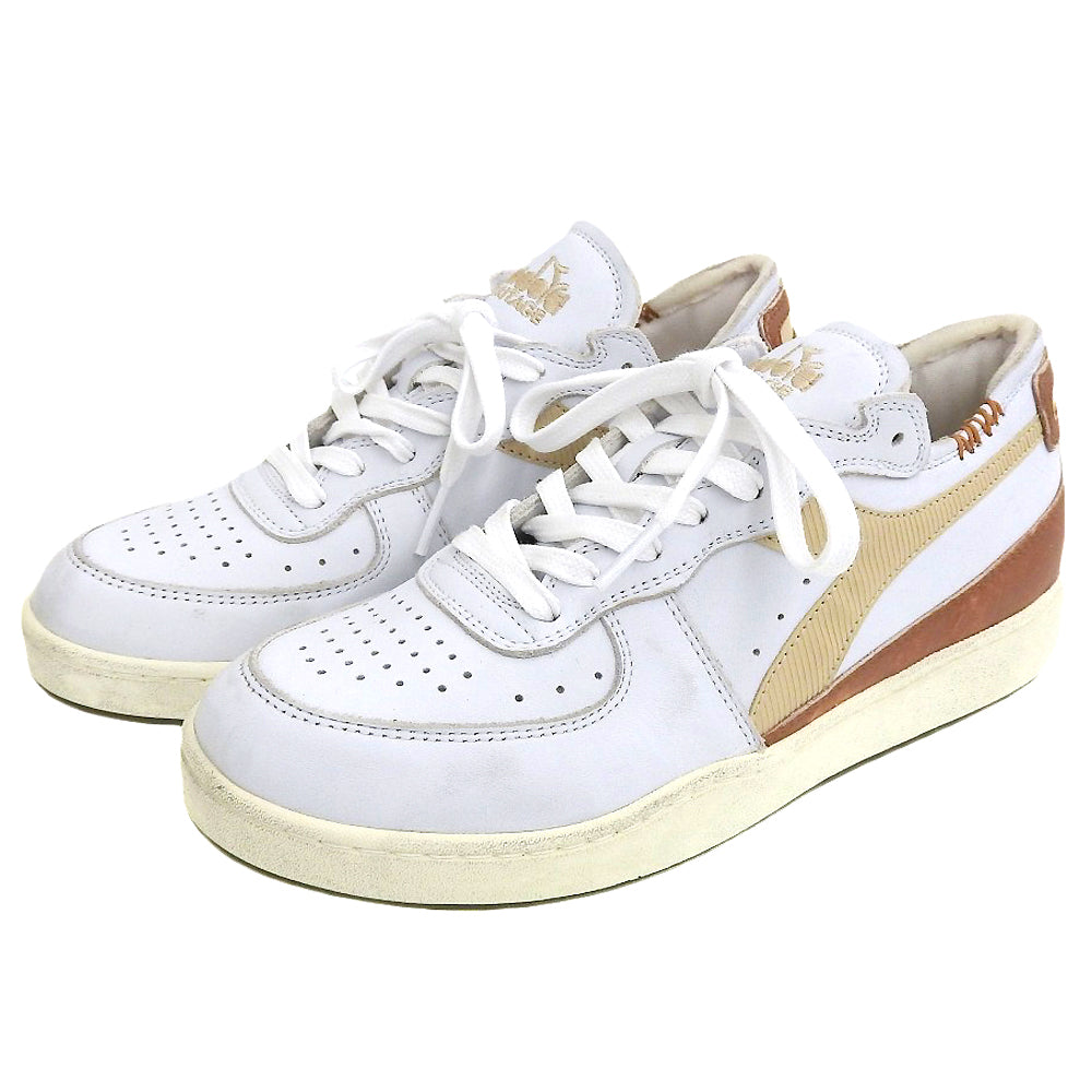 Like New MI BASKET ROW CUT Sneakers Shoes Men's White x Beige 26cm Shoes 7.5(UK) Men's