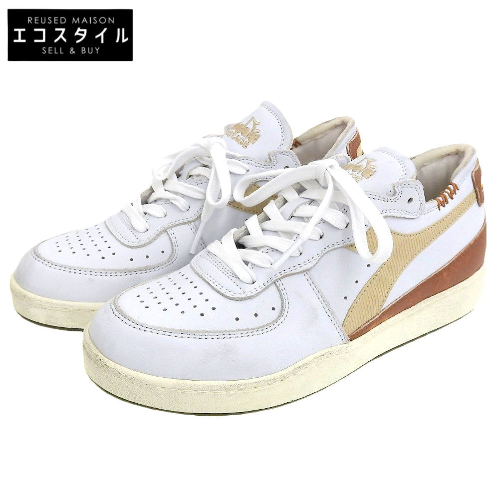 Like New MI BASKET ROW CUT Sneakers Shoes Men's White x Beige 26cm Shoes 7.5(UK) Men's
