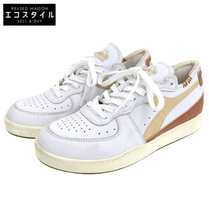 Like New MI BASKET ROW CUT Sneakers Shoes Men's White x Beige 26cm Shoes 7.5(UK) Men's