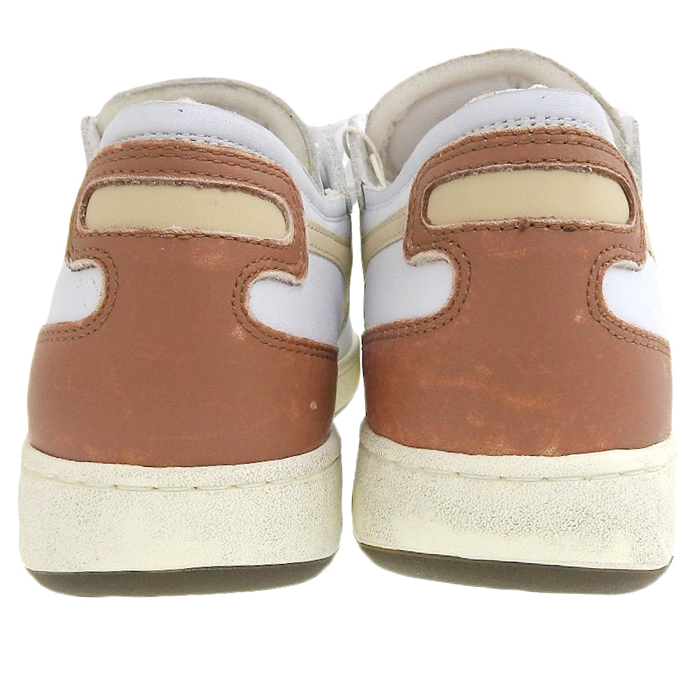 Like New MI BASKET ROW CUT Sneakers Shoes Men's White x Beige 26cm Shoes 7.5(UK) Men's