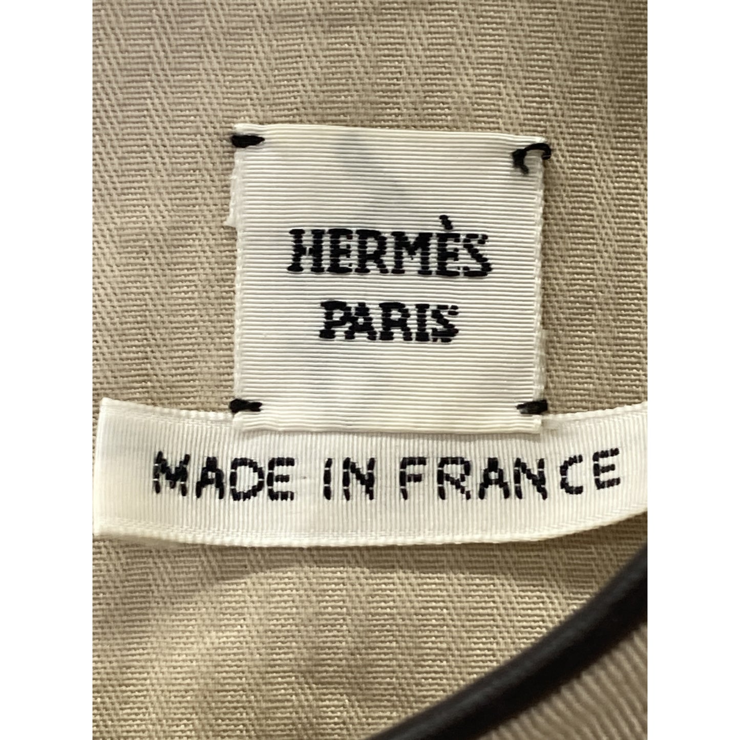 HERMES エルメス 【新品同様/国内正規】レザー/コットン切替 ベルト付 ノースリーブ ワンピース