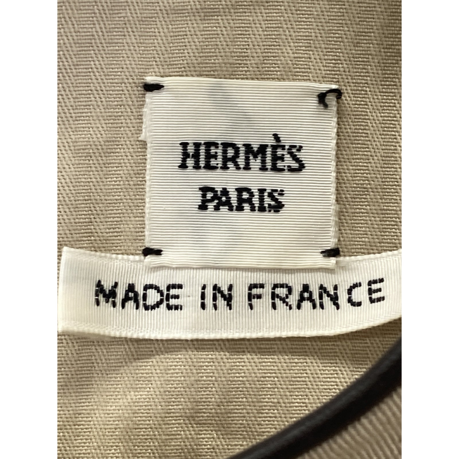 HERMES 爱马仕 【新品/国内专柜正品】皮革/棉质拼接 系带无袖连衣裙