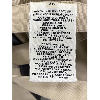 HERMES エルメス 【新品同様/国内正規】レザー/コットン切替 ベルト付 ノースリーブ ワンピース