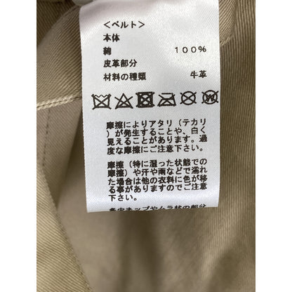 HERMES エルメス 【新品同様/国内正規】レザー/コットン切替 ベルト付 ノースリーブ ワンピース