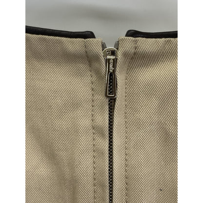 HERMES エルメス 【新品同様/国内正規】レザー/コットン切替 ベルト付 ノースリーブ ワンピース