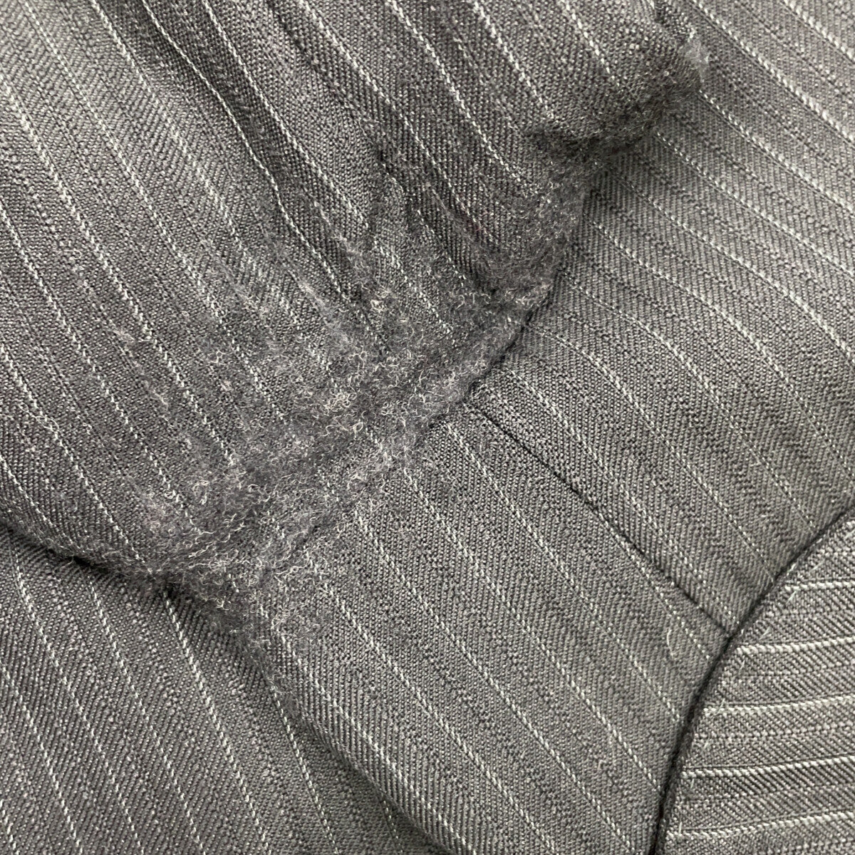 Black Wool Striped Suit Set Up 46 Men's