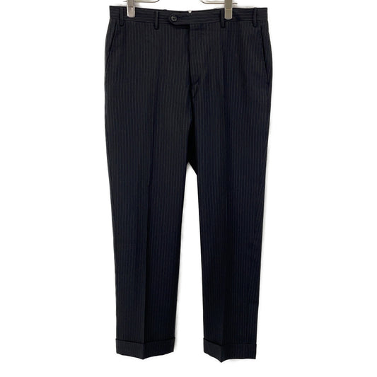 Black Wool Striped Suit Set Up 46 Men's