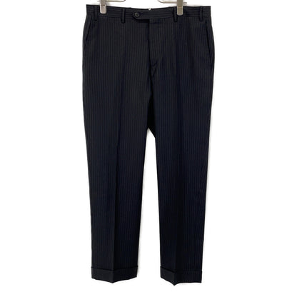 Black Wool Striped Suit Set Up 46 Men's