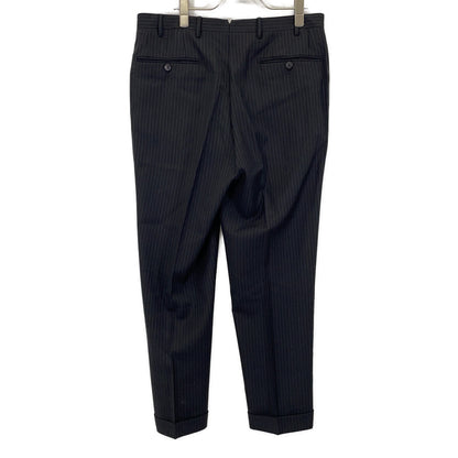Black Wool Striped Suit Set Up 46 Men's