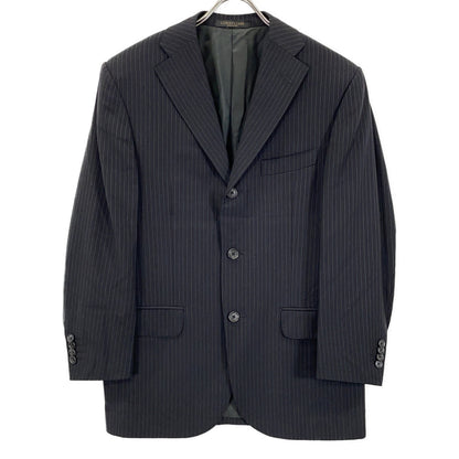 Black Wool Striped Suit Set Up 46 Men's