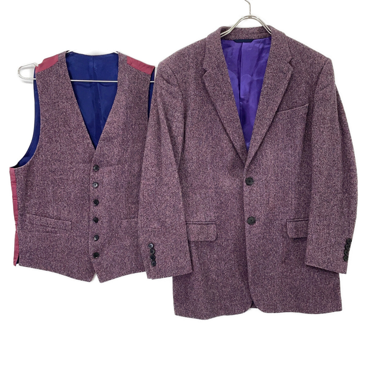 Paul Smith Bordeaux Wool 2-Piece Jacket and Gilet Suit Set