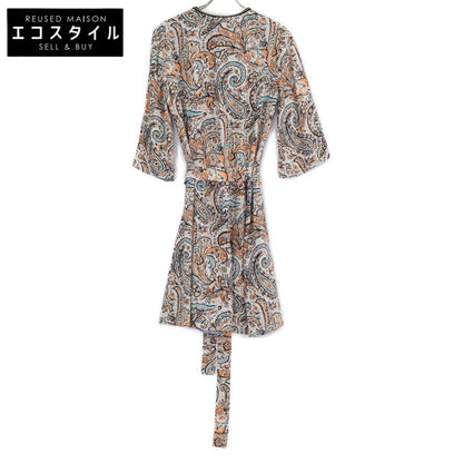 [Excellent Condition / Domestic Authentic] 192-17801-5013 Paisley Print V-Neck Dress with Belt *No size indicated. Ladies