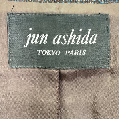 JUN ASHIDA ジュンアシダ ブラウン×ブルー SJ0315 シルクウール チェック ジャケット ジャケット