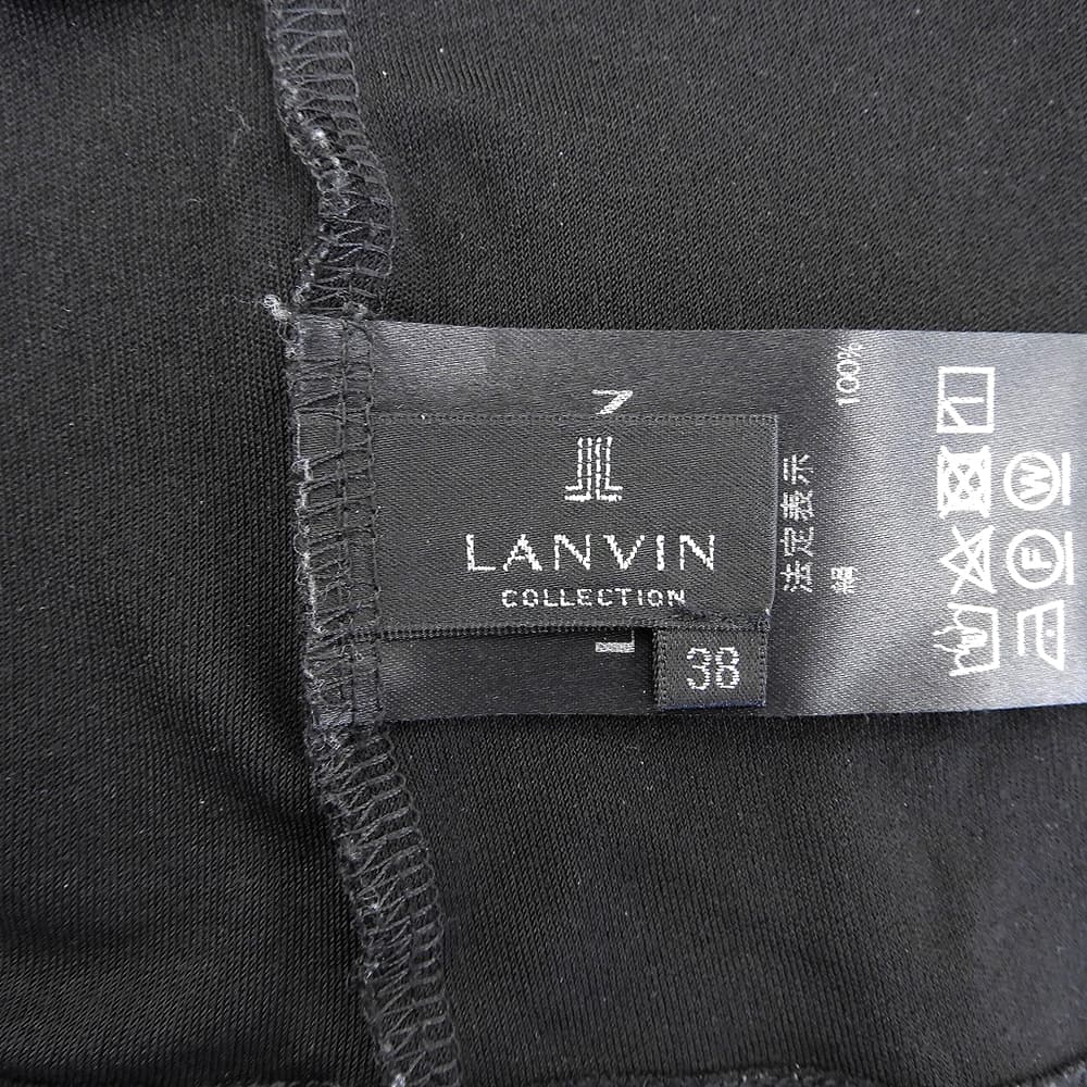 LANVIN ランバン 美品 シルク タートルネック カットソー トップス レディース ブラック 38 2919701 トップス