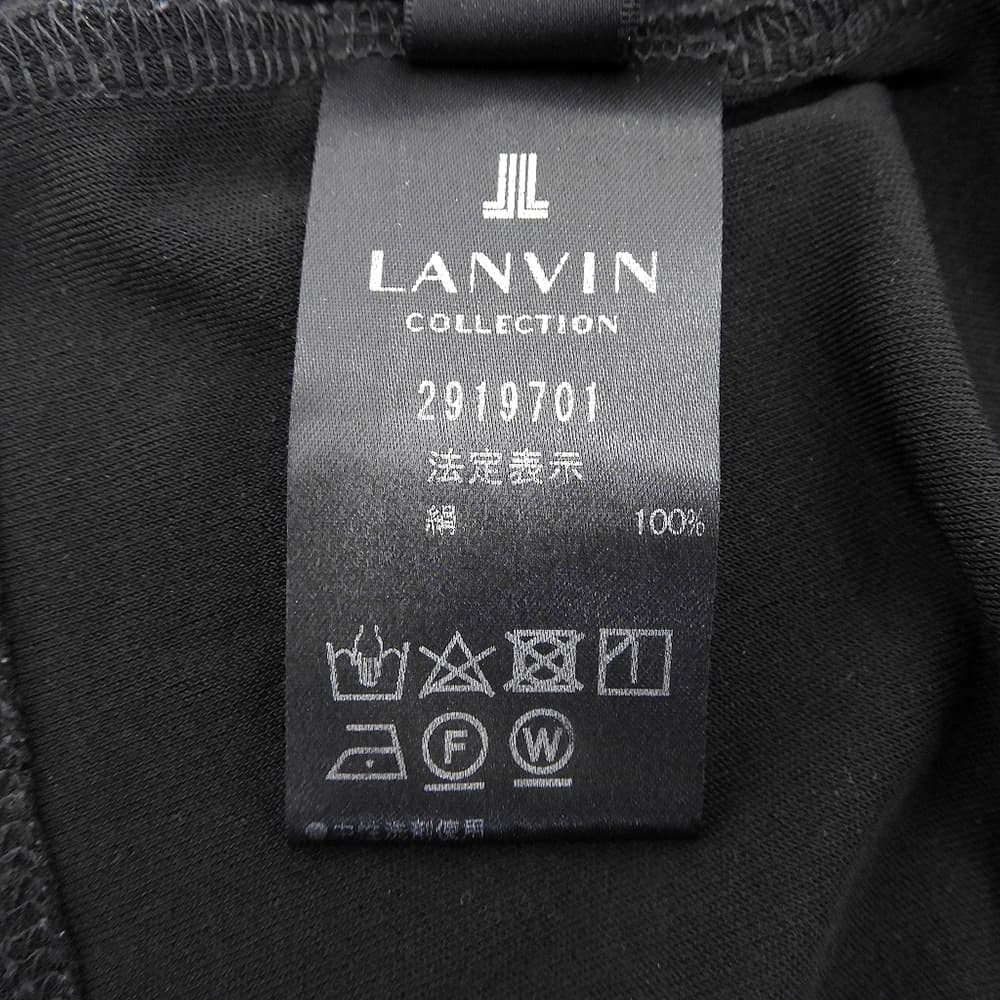 LANVIN ランバン 美品 シルク タートルネック カットソー トップス レディース ブラック 38 2919701 トップス