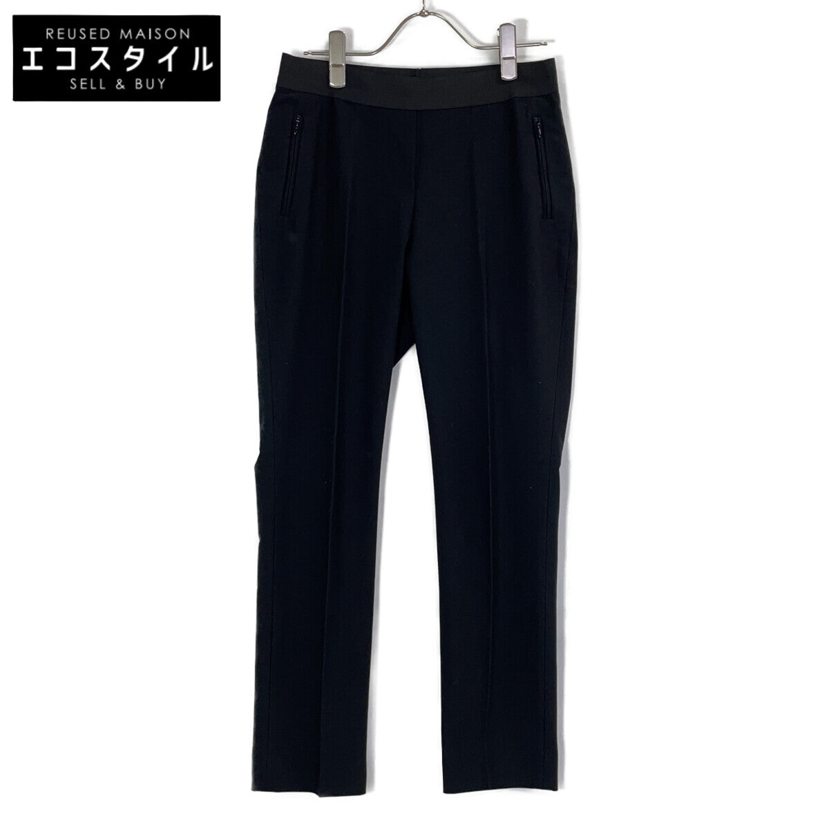 LANVIN ランバン ブラック 2485487 レーヨン混 ストレッチ パンツ ボトムス