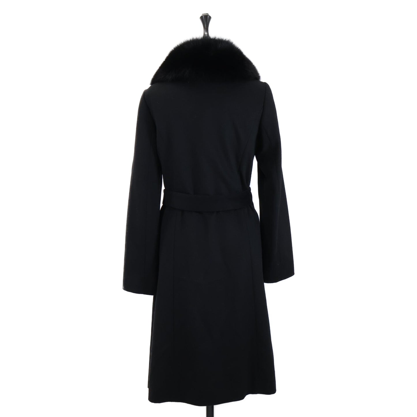 TRUSSARDI トラサルディ フォックスファーカラー/ベルト付 カシミヤ ロング コート