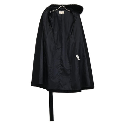 TRUSSARDI トラサルディ フォックスファーカラー/ベルト付 カシミヤ ロング コート
