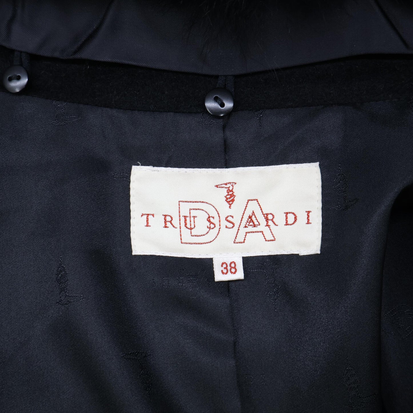 TRUSSARDI トラサルディ フォックスファーカラー/ベルト付 カシミヤ ロング コート