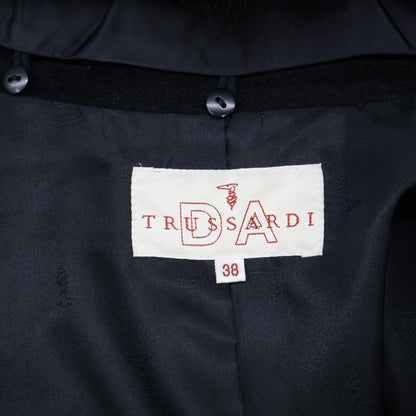 TRUSSARDI トラサルディ フォックスファーカラー/ベルト付 カシミヤ ロング コート