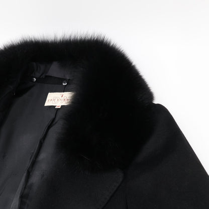 TRUSSARDI トラサルディ フォックスファーカラー/ベルト付 カシミヤ ロング コート