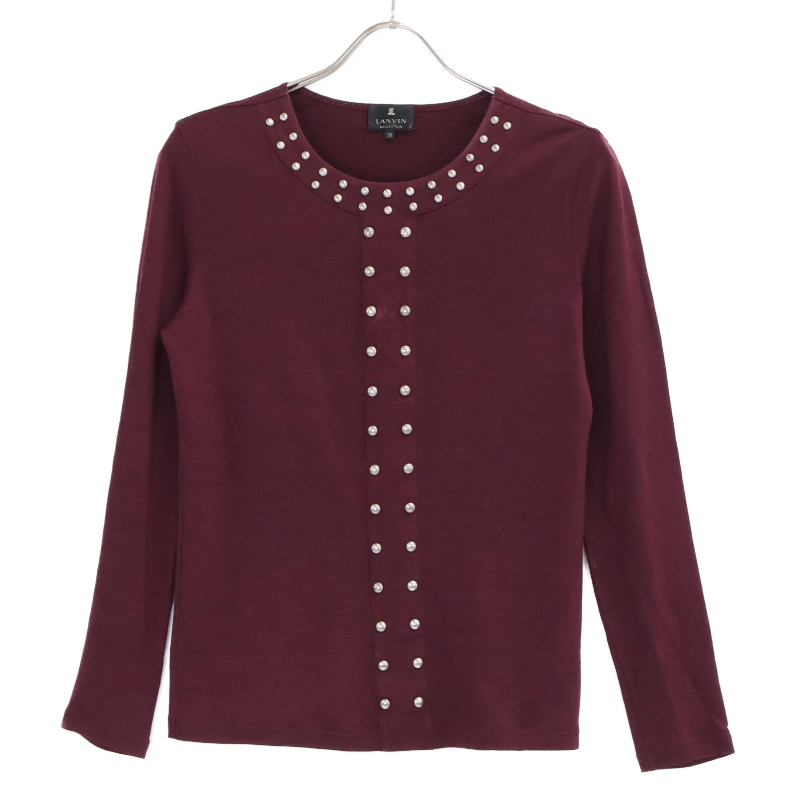 2895759 Studded Long-Sleeved Cut-and-Sewn Top/Tops Size 38 Women's