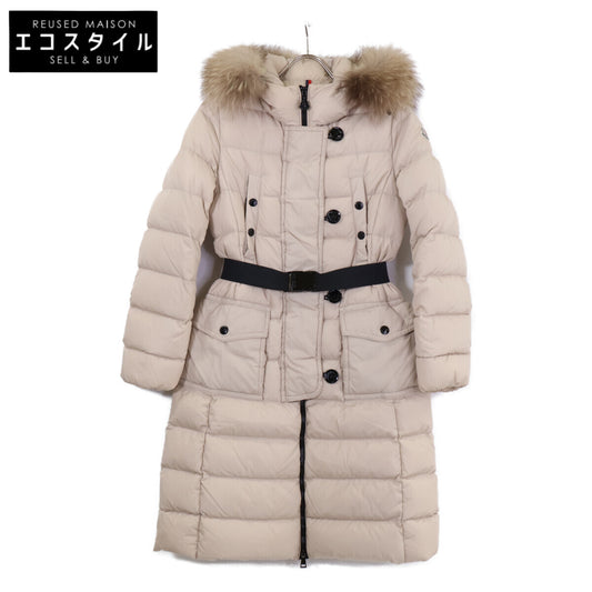 MONCLER モンクレール A20934982025 GENEVRIETTE ベルト/ファー付 フーディダウン コート