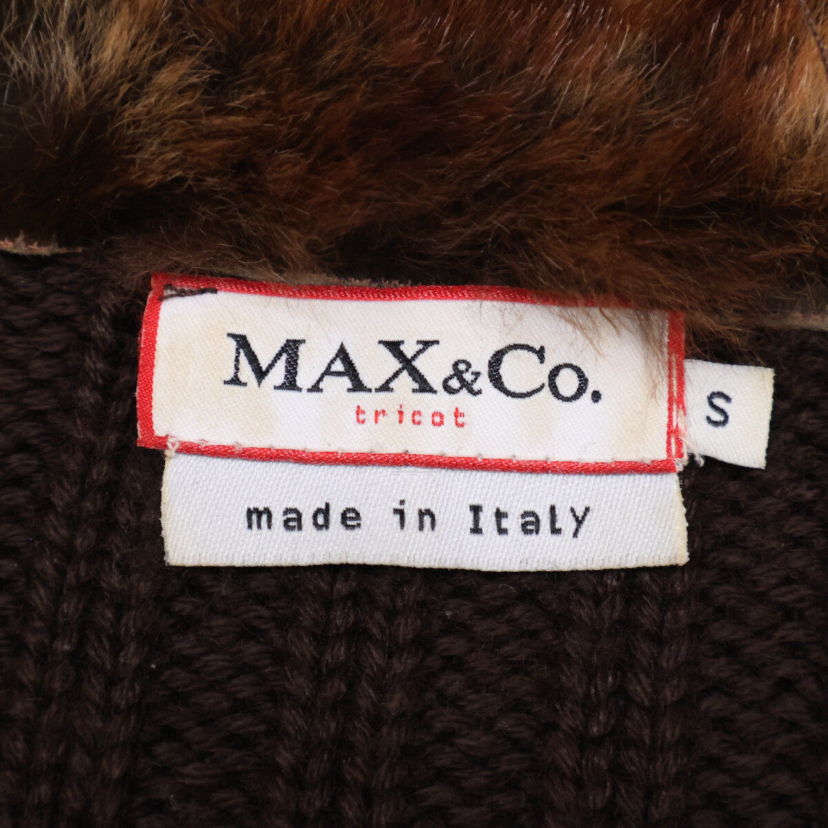 MAX&Co. マックスアンドコー ラパンファー/ニット切替 ジップアップ ジャケット/ラパンファースカート スーツ セットアップ