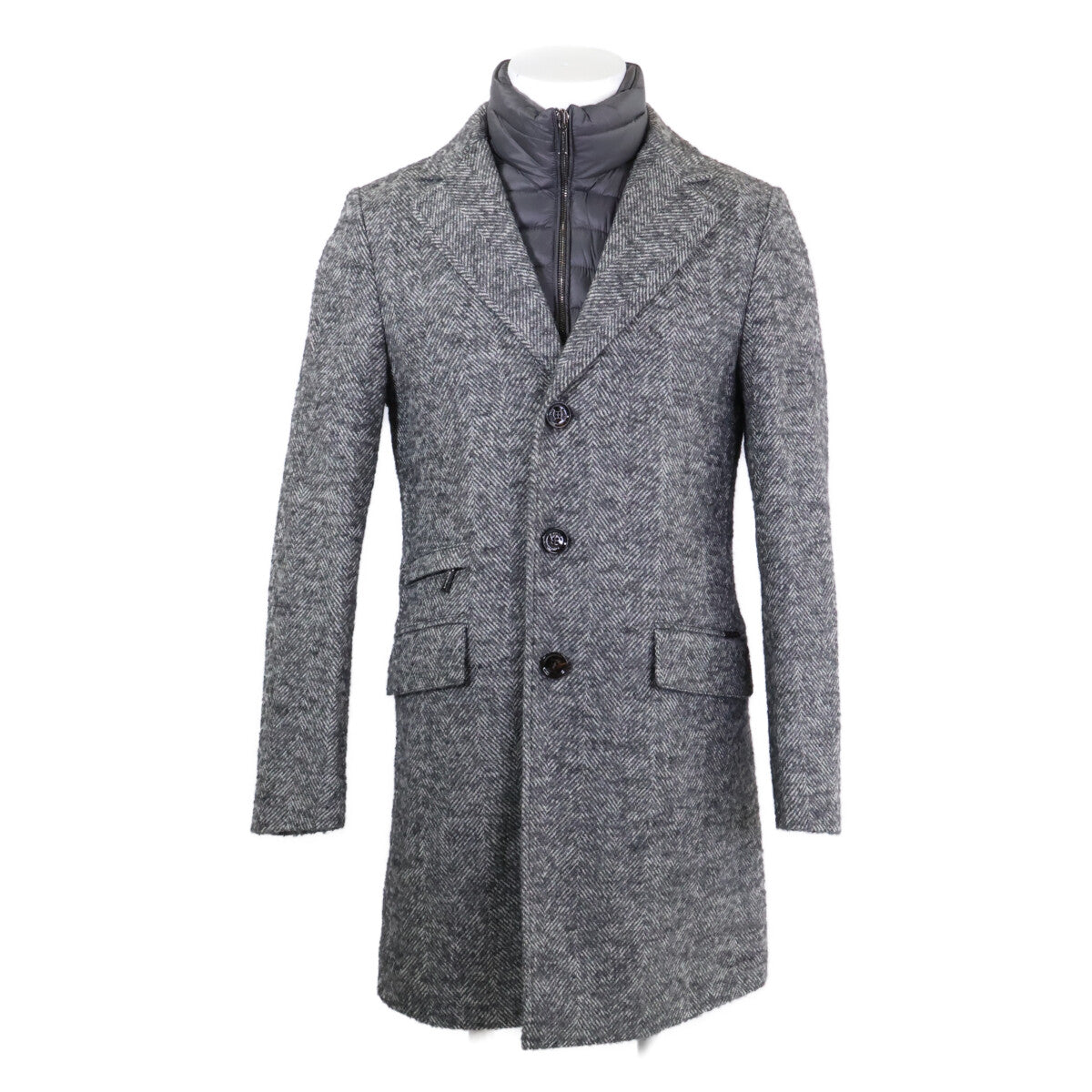 [Like New/Domestic Authorized Dealer] HARRIS Chesterfield Coat with Down Placket 44 Men's