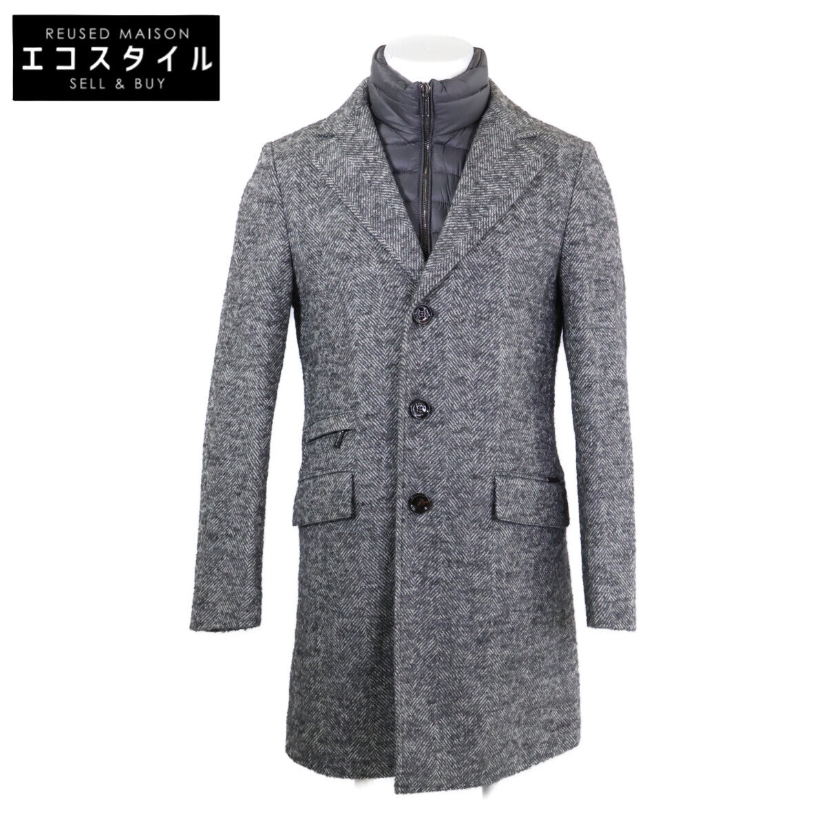 [Like New/Domestic Authorized Dealer] HARRIS Chesterfield Coat with Down Placket 44 Men's