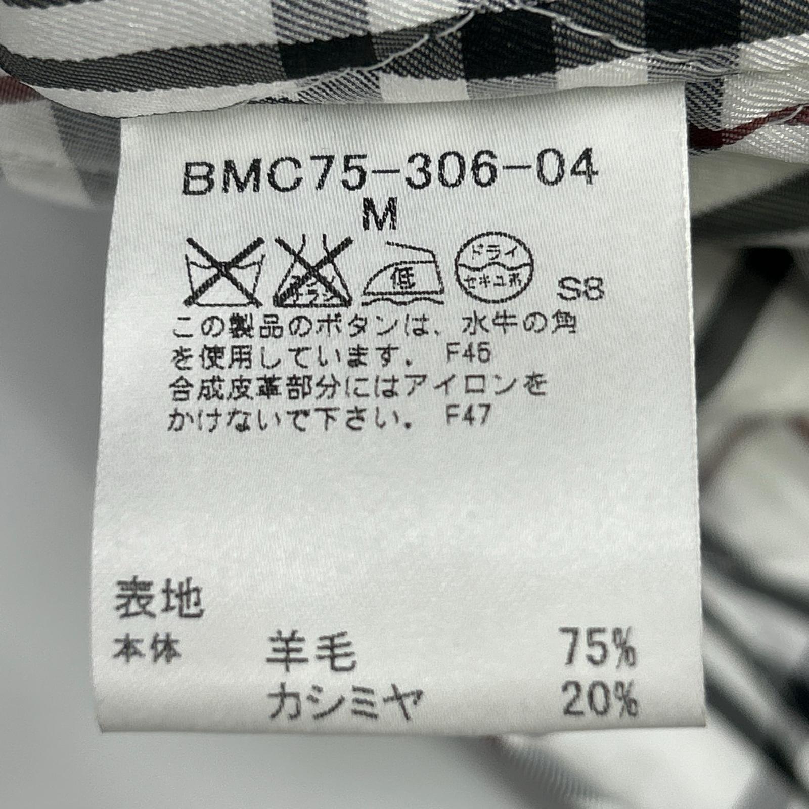 ｸﾞﾚｰ BMC75-306-04 ｶｼﾐﾔｳｰﾙ ﾌｰﾄﾞ付 ﾀﾞｯﾌﾙｺｰﾄ コート M メンズ