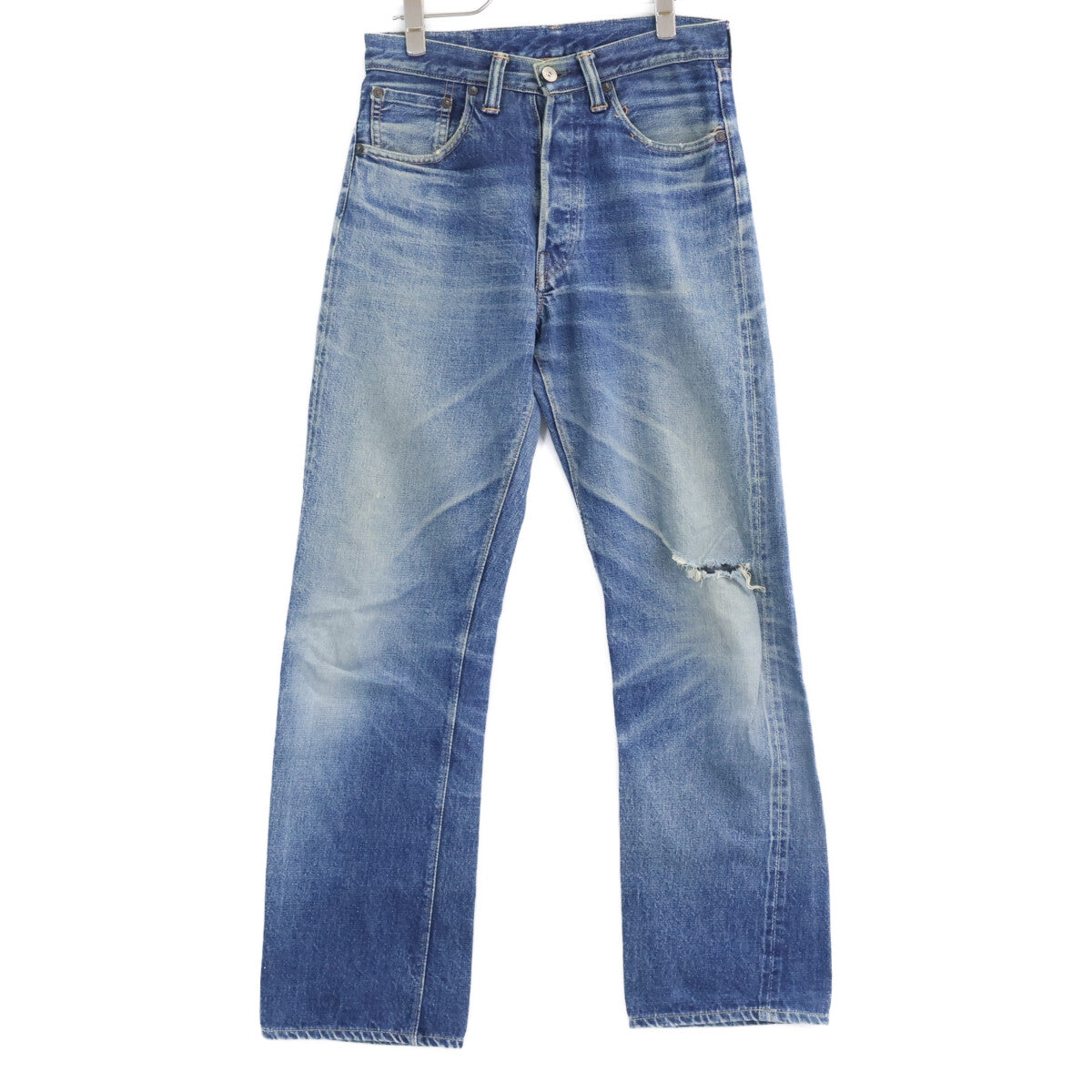 WAREHOUSE 1001XX Buffalo Patch Distressed Button Fly Denim Pants Bottoms