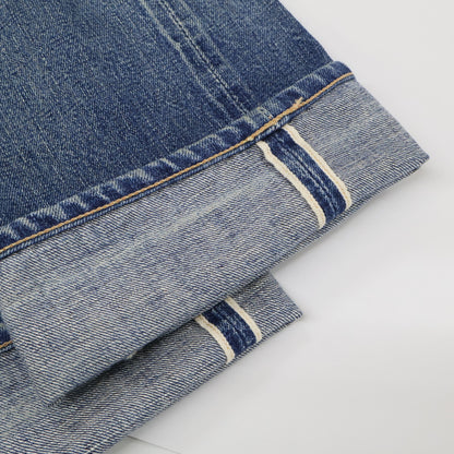 WAREHOUSE 1001XX Buffalo Patch Distressed Button Fly Denim Pants Bottoms