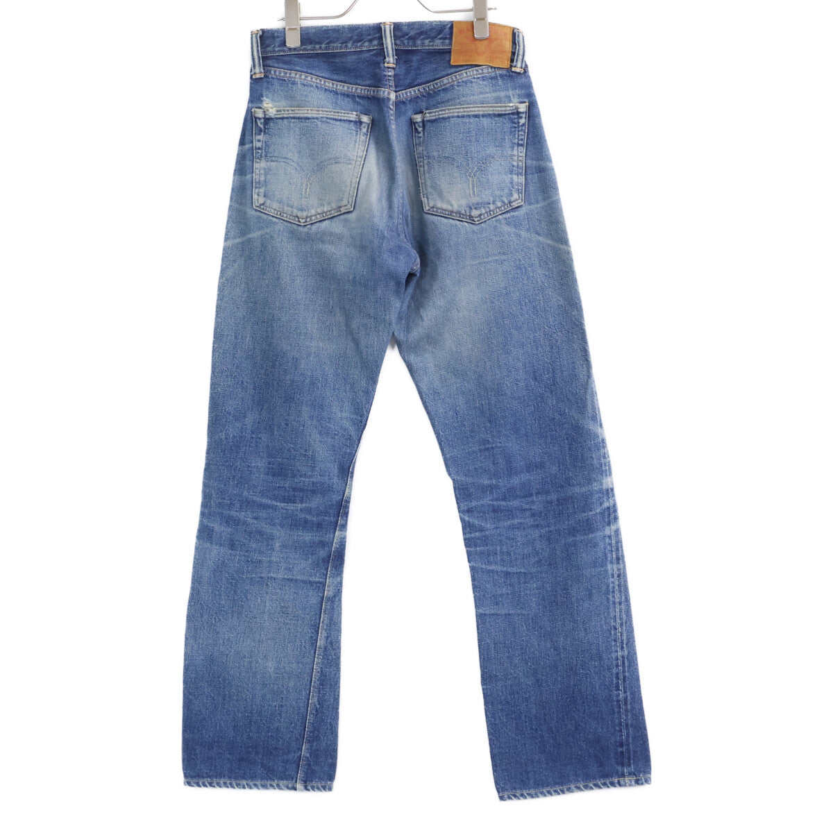 WAREHOUSE 1001XX Buffalo Patch Distressed Button Fly Denim Pants Bottoms