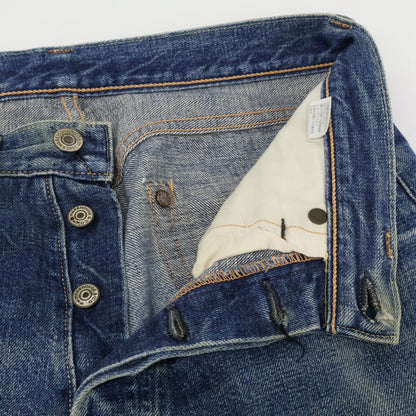 WAREHOUSE 1001XX Buffalo Patch Distressed Button Fly Denim Pants Bottoms