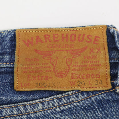 WAREHOUSE 1001XX Buffalo Patch Distressed Button Fly Denim Pants Bottoms