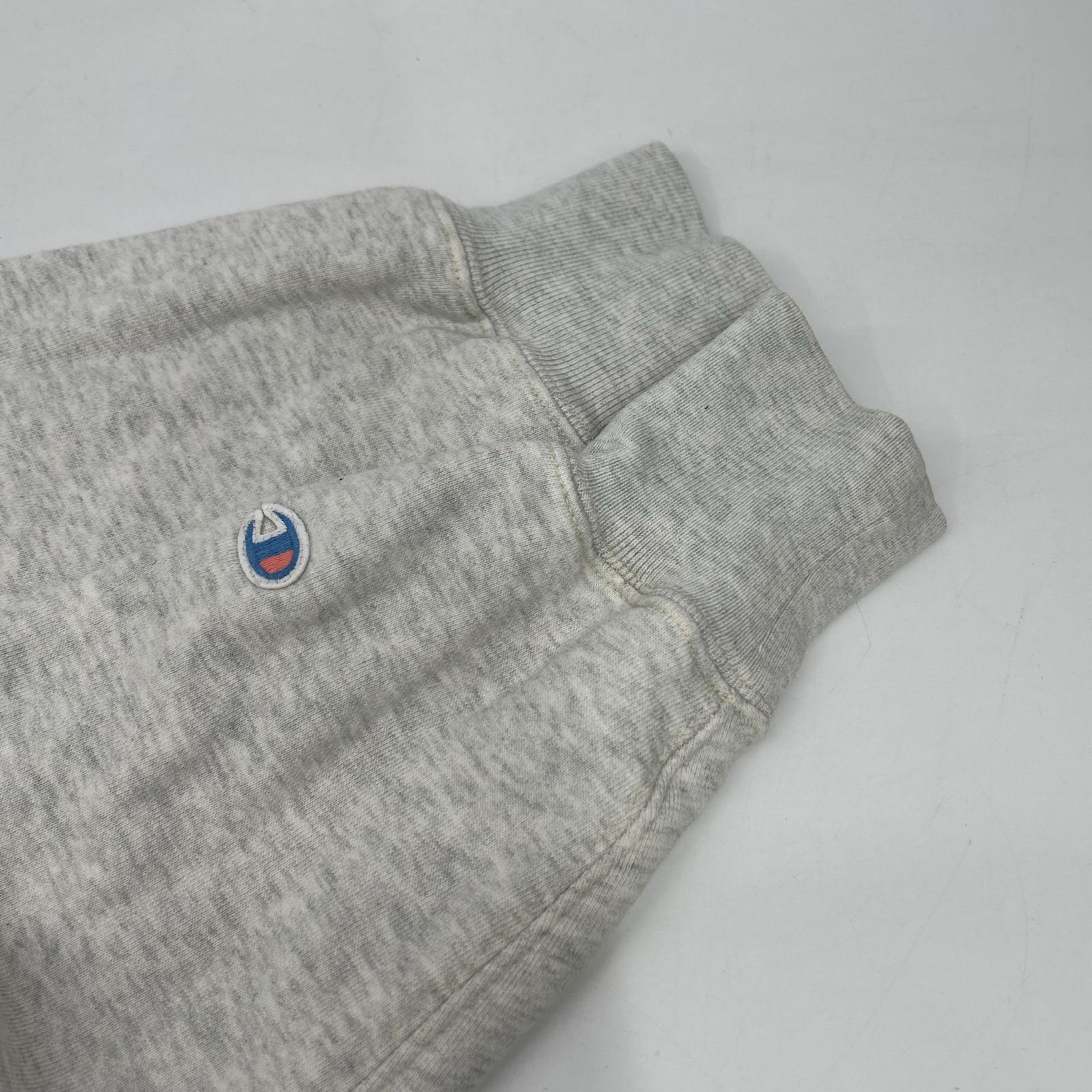 Champion チャンピオン グレー 復刻ランタグ カレッジロゴ 後付けフード パーカー トップス