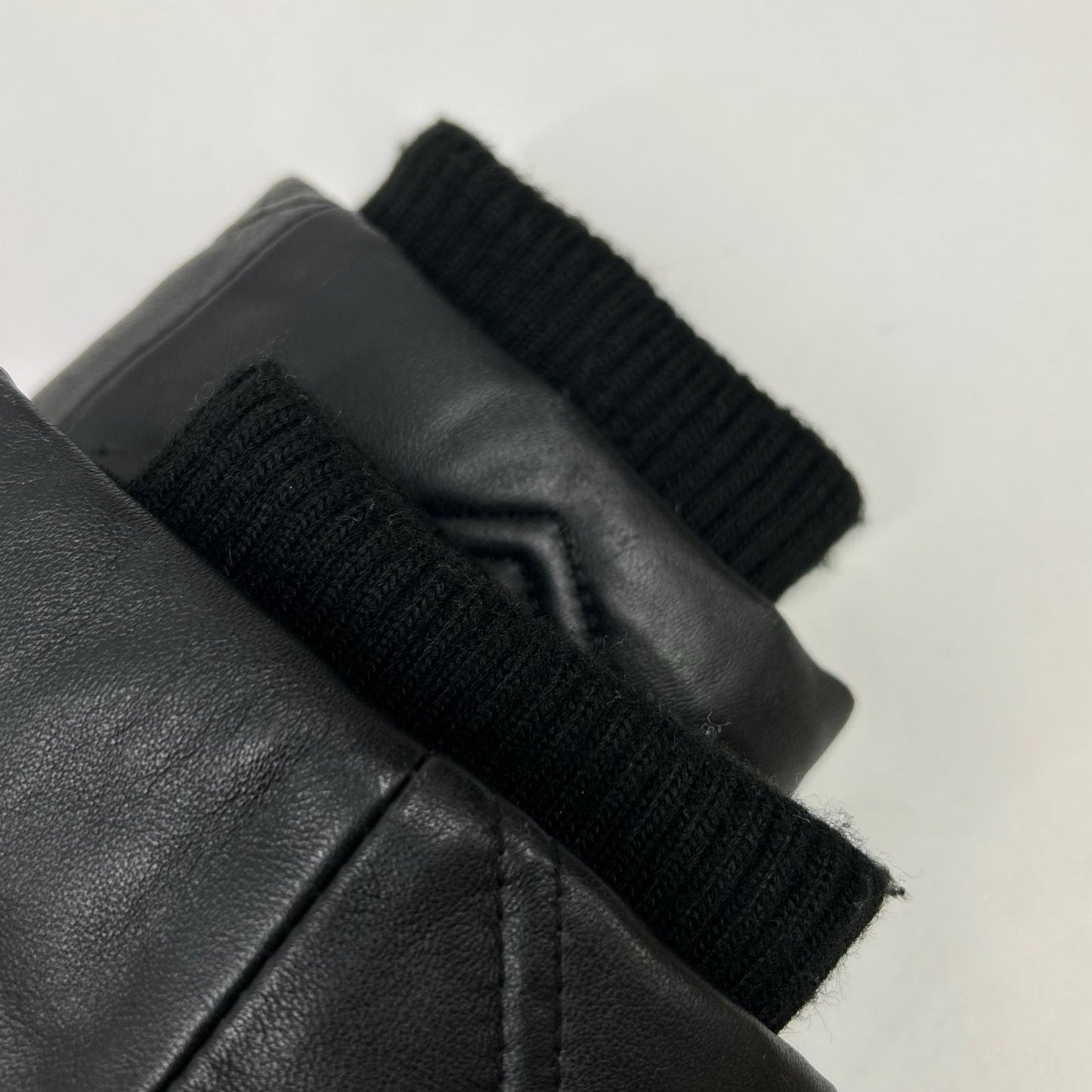 Black Lamb Leather Hooded Down Jacket 48 Men's
