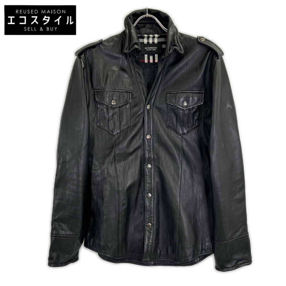 Burberry Black Label バーバリーブラックレーベル ブラック BMP81-802-09 ラムレザー ジャケット ジャケット