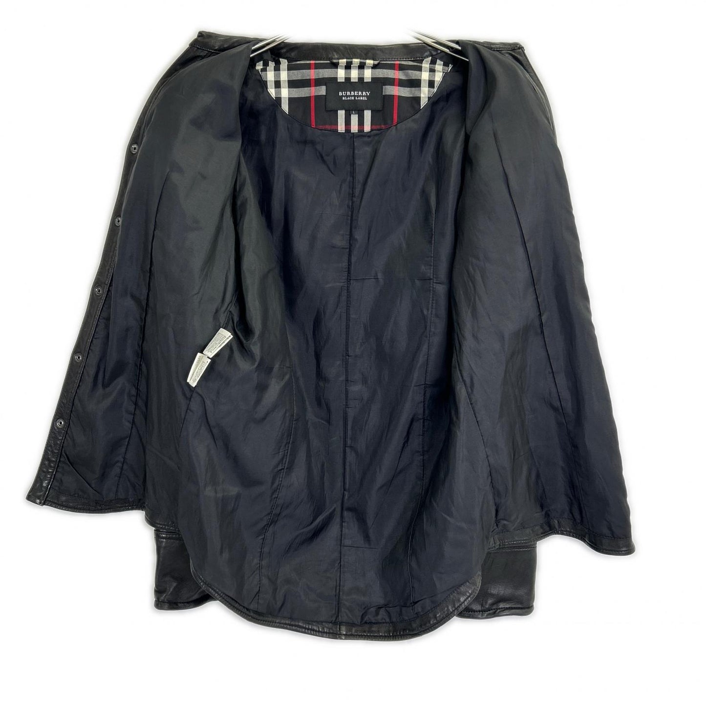 BURBERRY BLACK LABEL 巴宝莉黑标 黑色 BMP81-802-09 羊皮革 夹克 L 男士