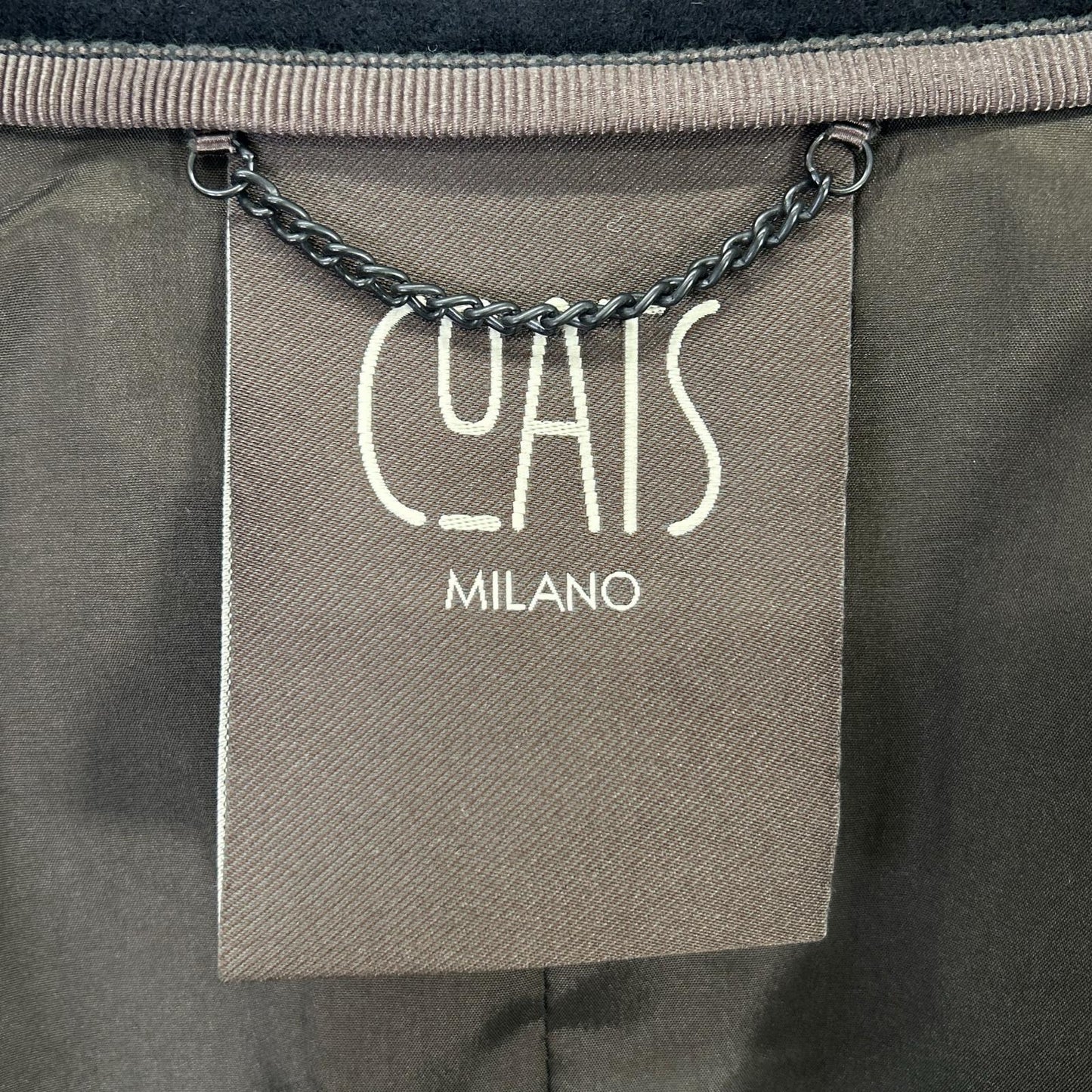 COATS MILANO Black Wool Long Coat Coat 46 Men's