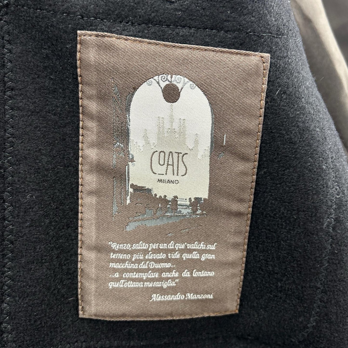 COATS MILANO Black Wool Long Coat Coat 46 Men's