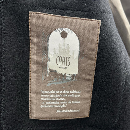 COATS MILANO Black Wool Long Coat Coat 46 Men's