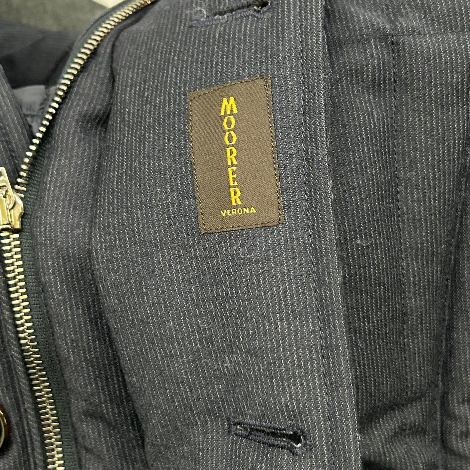 MOORER ムーレー ネイビー ウール ORIONE フード付 ダウジャケット コート