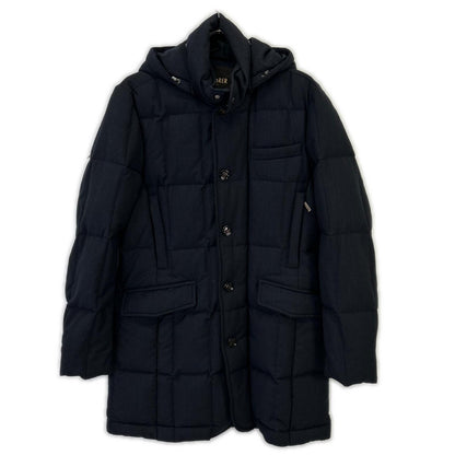 MOORER ムーレー ネイビー ウール ORIONE フード付 ダウジャケット コート