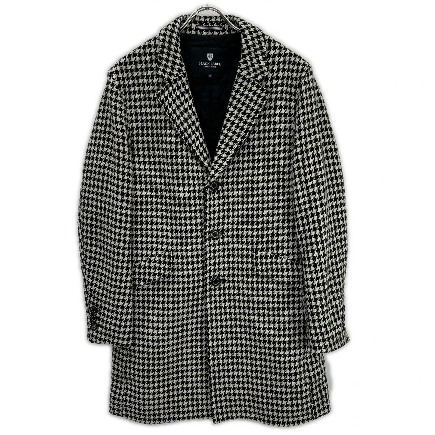 BLACK LABEL CRESTBRIDGE White x Black 51F22-221-04 Houndstooth Chester Coat M Men's